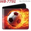 Sports Ball Theme Short Bifold Wallet Colorful Print Mini Coin Purse Card Holder for Women Multi-Color 1pcs