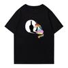 2025 Women's Fashion Unicorn Mid Finger Hip Hop Large Cotton Short Sleeve T-shirt Round Neck Unisex Casual Trend Y2 Harajuku Top