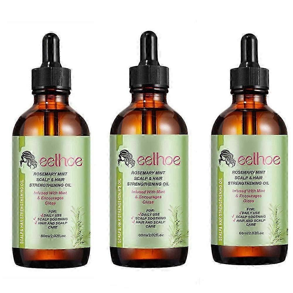 3X EELHOE Rosemary Natural Gentle And Unirritating Hair Care Essential Oil Repairs Hair Damage And Improves Hair Quality Anti-Fixation Soft Hair Care