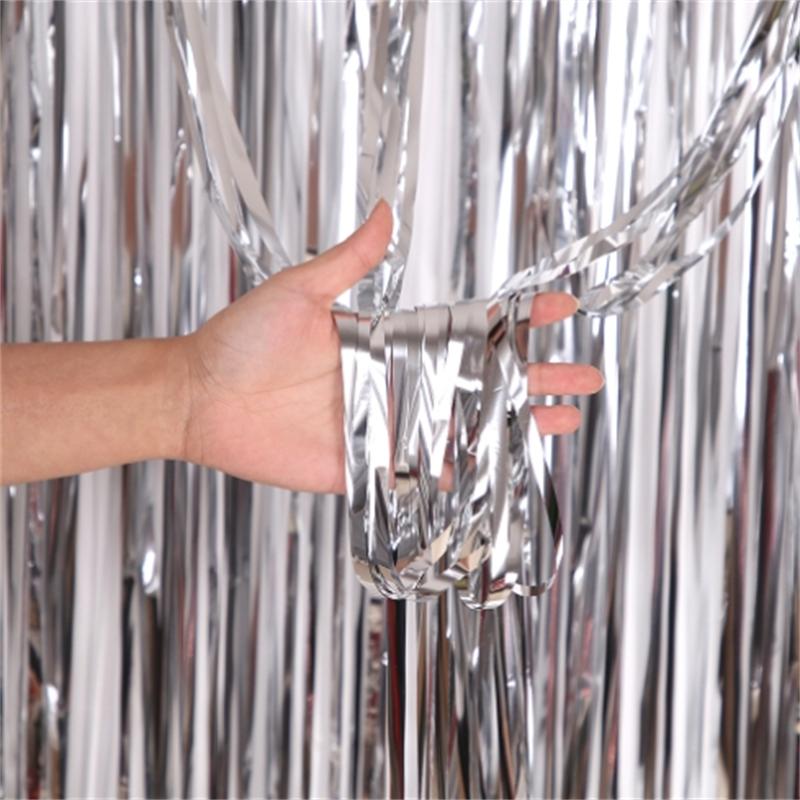 

День рождения, вечеринка, свадьба, украшение, фон, шторы, блестки, глянцевая бахрома, мишура, фольга, занавески, детский душ, годовщина, оптовая продажа серебряный