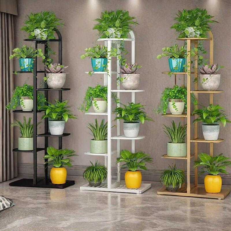 Floor-Standing Metal Flower Pot Rack