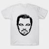 Men Black Print T-shirt Leonardo Dicaprio No-Cut Heat Transfer Print Cotton Tshirt