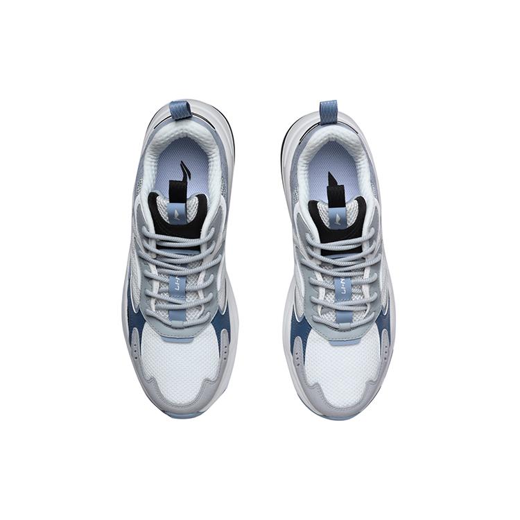 Chaussures de course basses résistantes à l'abrasion Li Ning pour homme Blanc Bleu AGCR205-3