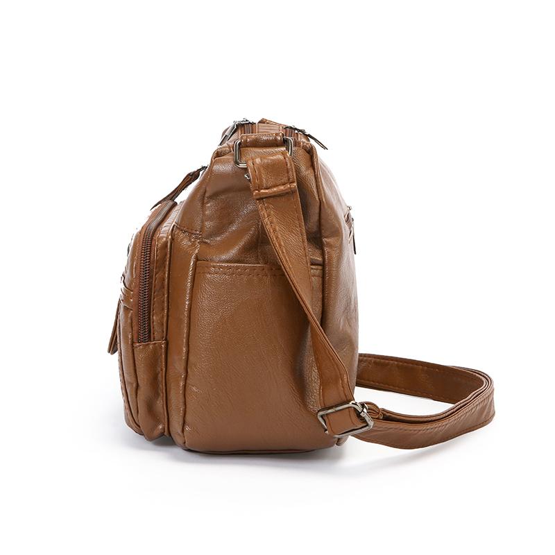 Muttertasche Damen Weiche Leder Umhängetasche Mehrfachfächer Vintage Große Kapazität Umhängetasche