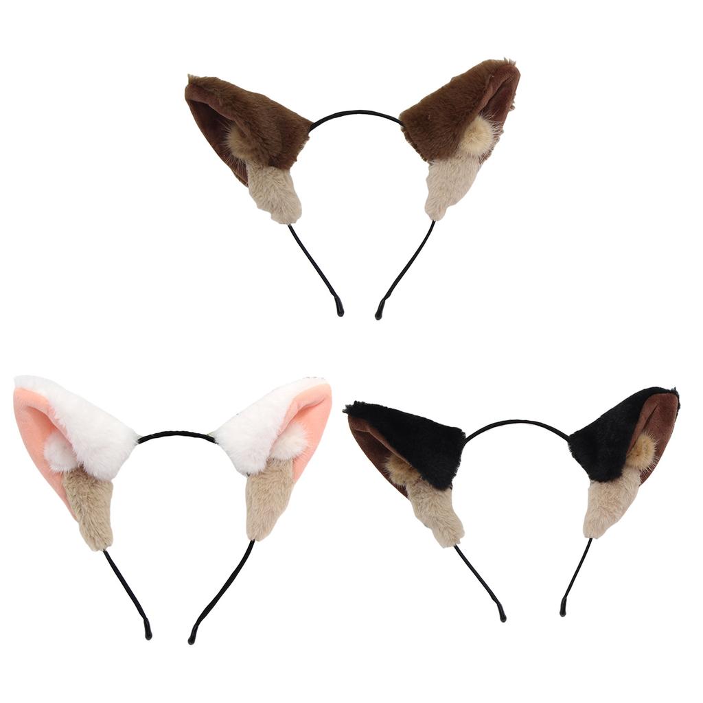 Welpenohren Haarband Foto-Requisiten Felliger Haarreif Stirnband Party Kopfschmuck Lustige Stirnbänder für Musikfestival