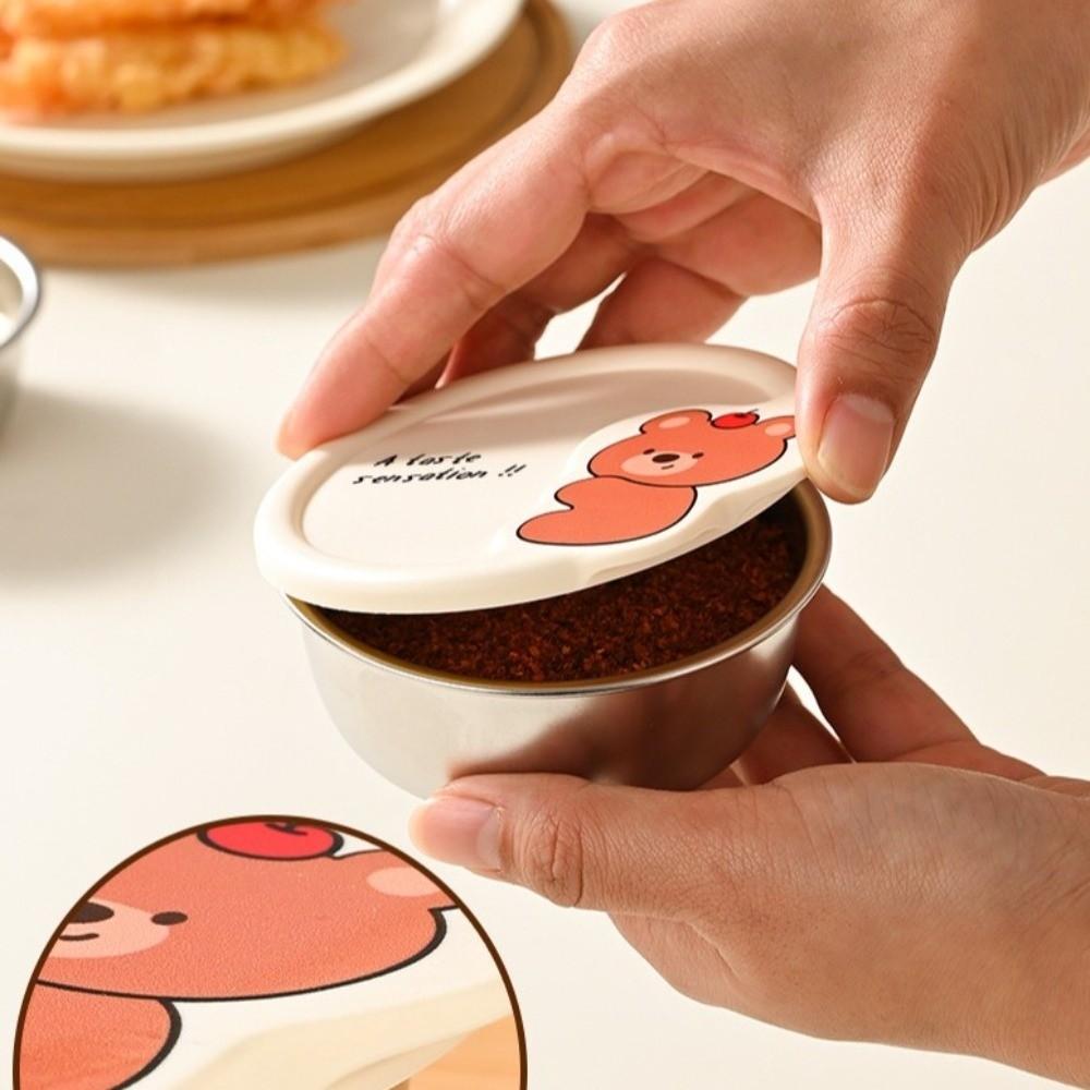 304 Stainless Steel Storage Containers Easy Clean Dipping Dish Portable Sauce Cup  Food Storage