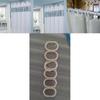 Striped Polyester Shower Curtain With Punched Grommets And Seam Construction For Hotel Use
