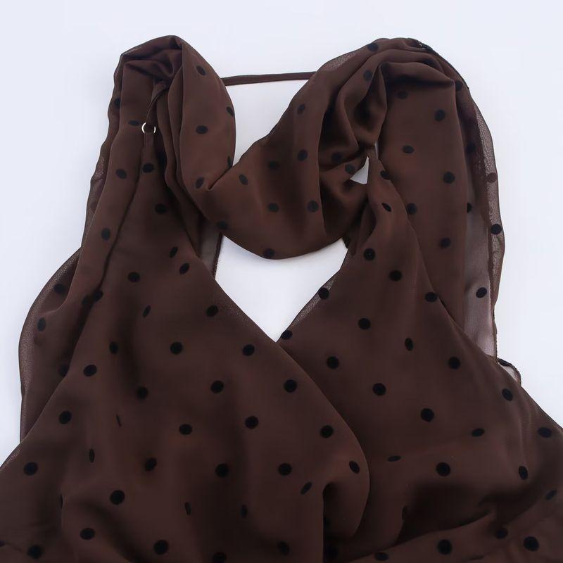 Jnleaog Autumn New Women clothes Western Style French style Design Polka Dot Scarf Length Dress 3067232