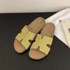 Slippers Women's Summer Wear Soft Flat-bottomed Beach Sandals One-word H Sandals