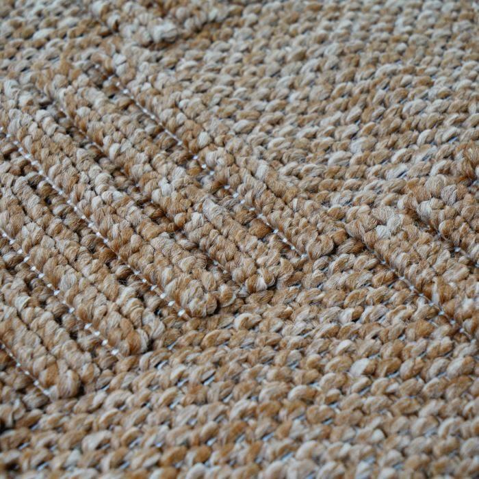 Tapis damier aspect jute salon beige 120x160
