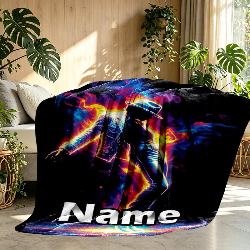 Personalisierte Michael Jackson Druckdecke mit individuellem Namen, Heimdekoration, Schlafzimmer, Sofa, Camping, Couch, Geschenke für Geburtstag WeihnachtenEnthusiasten