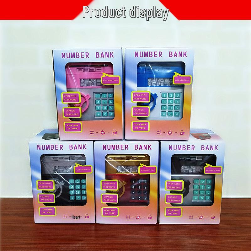 Internationales Sparschwein im Geldautomaten-Stil: Münzbetriebener, sprachaktivierter, rollender Münz-Elektroniksafe für Kinder