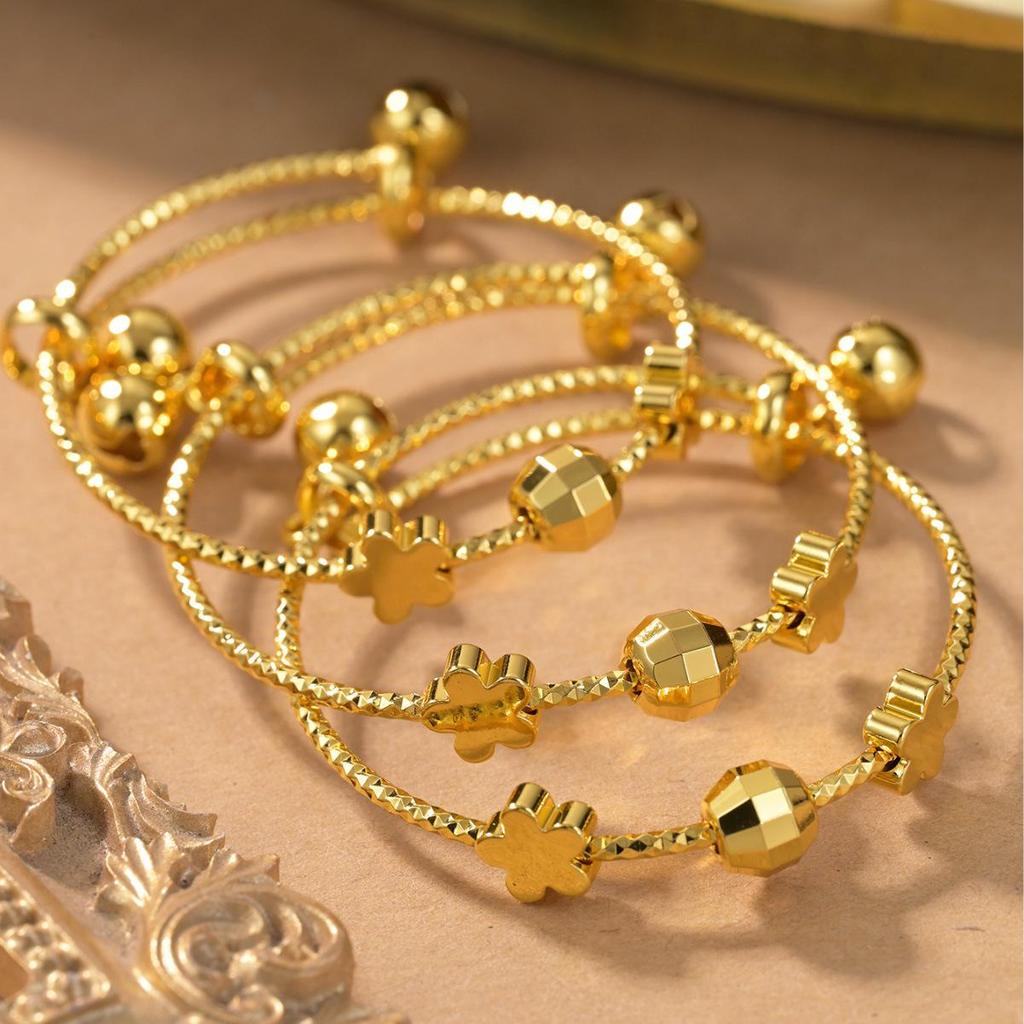 Braccialetto alla moda per bambini con perline dorate - Ideale come regalo