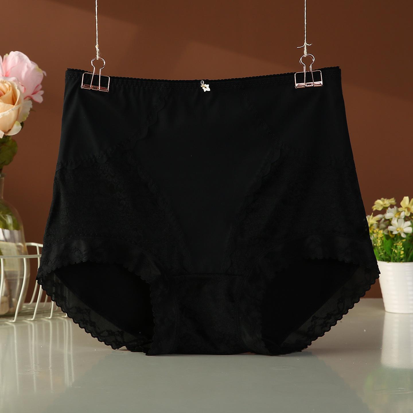 

High-Waisted Plus-Size Breathable Lace Panties for Women, Extra Large Plus Size 120-200 jin