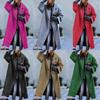 2026 New Women's Long Wool Blend Coat, Oversized Solid Color Casual Overcoat for Autumn Winter, Plus Size Warm Trench Coat