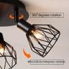 Kitchen Lamp Ceiling Type Three Lights Multi-directional Rotation Black Iron Lampshade For Kitchen Farmhouse Restaurant Porch Corridor Etc