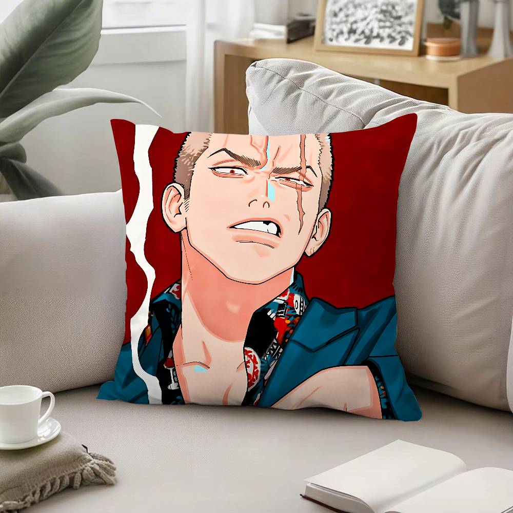 Anime Cool GgokurakugaiS Pillow Case Pattern Printed Pillowcase For Living Room Sofa Cushion Cover Bedroom Decor