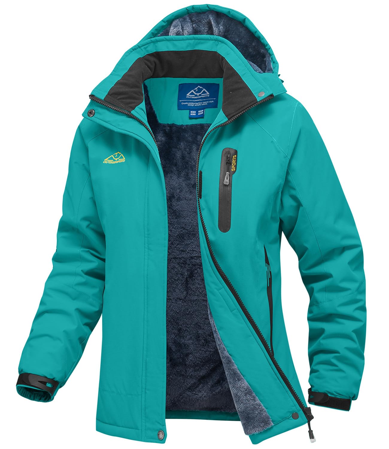 

Gopuune Outdoor Mountain для зимы и со съемной и зимней одеждой Размер Женская куртка, на флисовой подкладке, водоотталкивающая, парка, для походов, одежда,