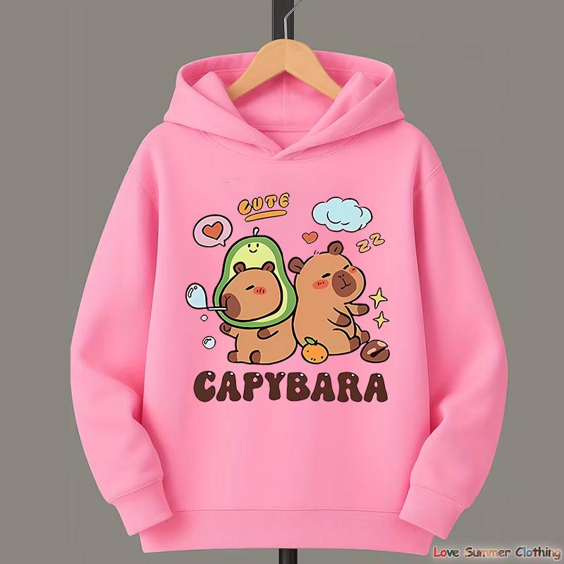 Roztomilá kapybara Rozkošné Kawaii dětské oblečení Teplé svetry a mikiny pro venkovní sporty na podzim a zimu pro dívky chlapce