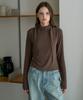 DEHEVE Drape Scarf Long Sleeve [Brown]