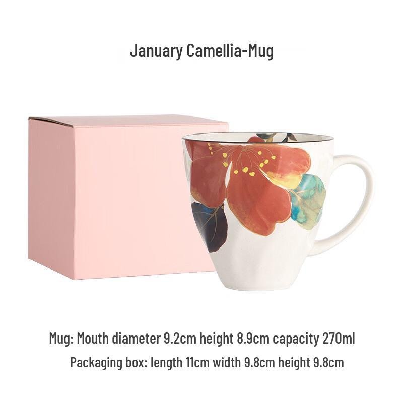 Handun Blue Ceramic Floral Mug