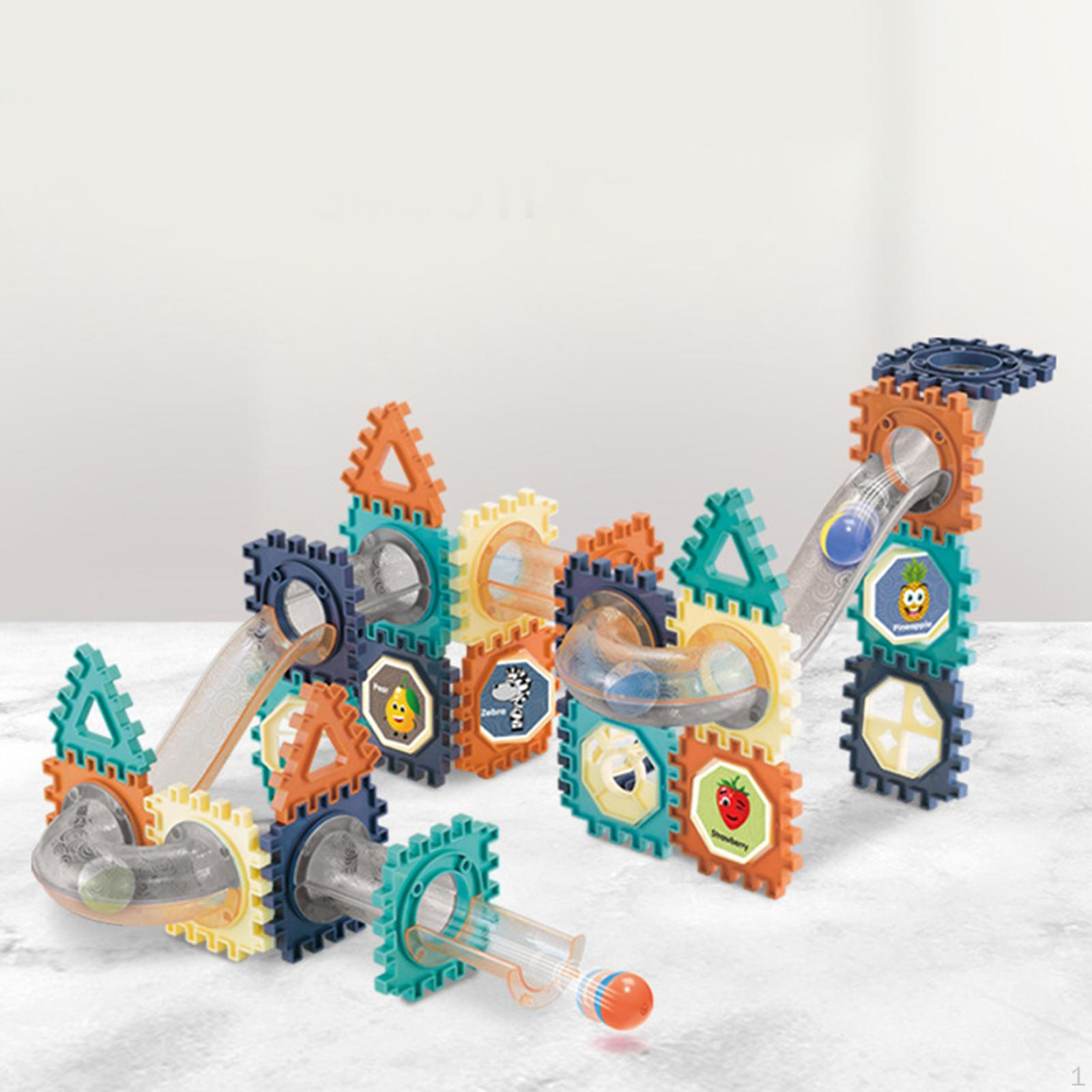 Blocks, 3D Educational Toys, Marble Run Blocks for Kids Ages 3 4 10 66pcs