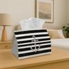 1pc Anchor Stripe Nautical Tissue Box - Multi-Functional Napkin Dispenser, Made of Durable Polyester, Decorated with Modern Marine Design, Suitable Fo