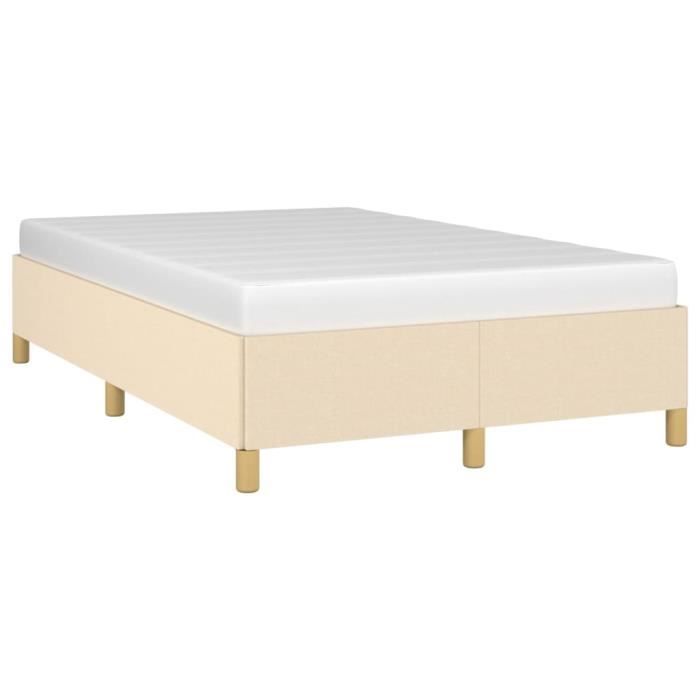 347154 vidaXL Cadre de lit Crème 120 x 200 cm Tissu