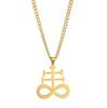 LIKGREAT Ail Of Lucifer Pendant Satanic Cross Symbol Stainless Steel Necklace for Women Men Seal Of Satan Amulet Jewelry Gift