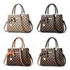Butterfly Bow Handbag 2023 New Retro Plaid Middle-aged Women's Bag Color-blocking Shoulder Bag Charming