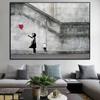 Banksy-pinturas en lienzo de globo con chica, arte callejero de Graffiti, nunca te rindas, arte de pared, carteles abstractos, imágenes, decoración del hogar