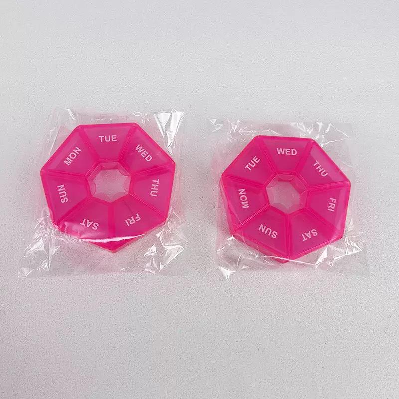 Compact Round Dustproof Weekly Pill Organizer for Living Room or Bedroom