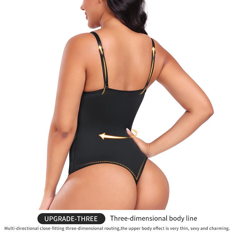 Nahtloser Push-Up-Body mit integriertem BH, Tanga Po-Lifter Bauchkontrolle Shapewear für Damen