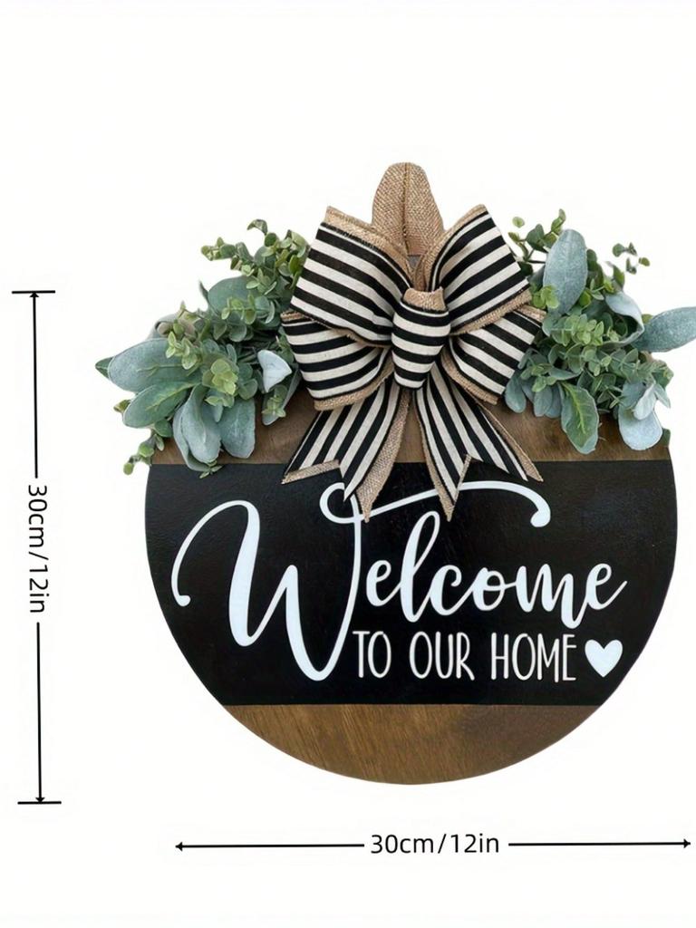 House Front Door Decoration Housewarming Gift Home Outdoor Indoor Handmade 12-inch Front Door Welcome Wreath 1
