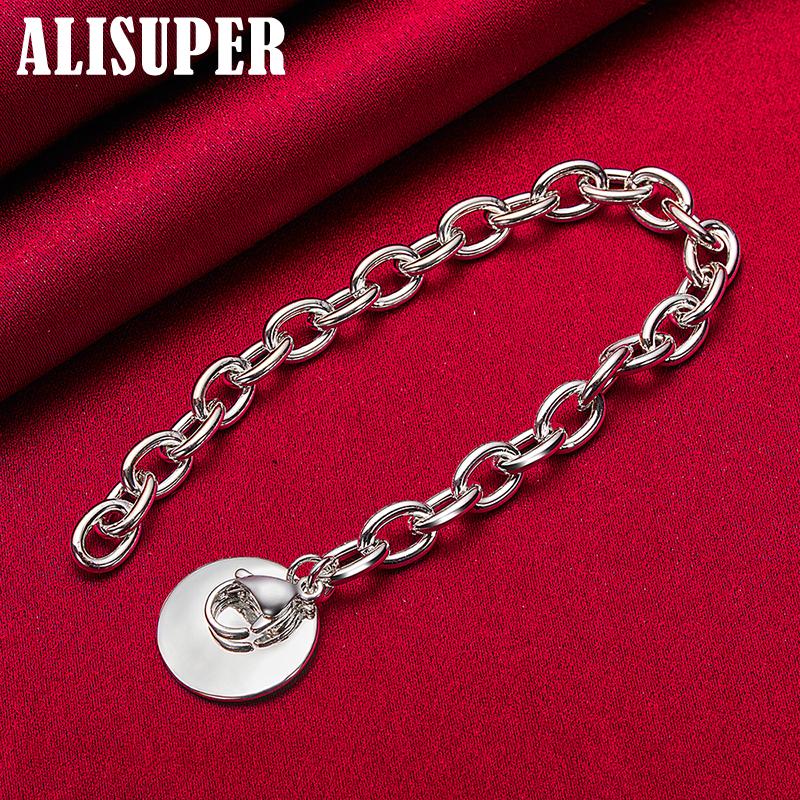 925 Sterling Silber Kreis/Runde Tag Armband Schmuck