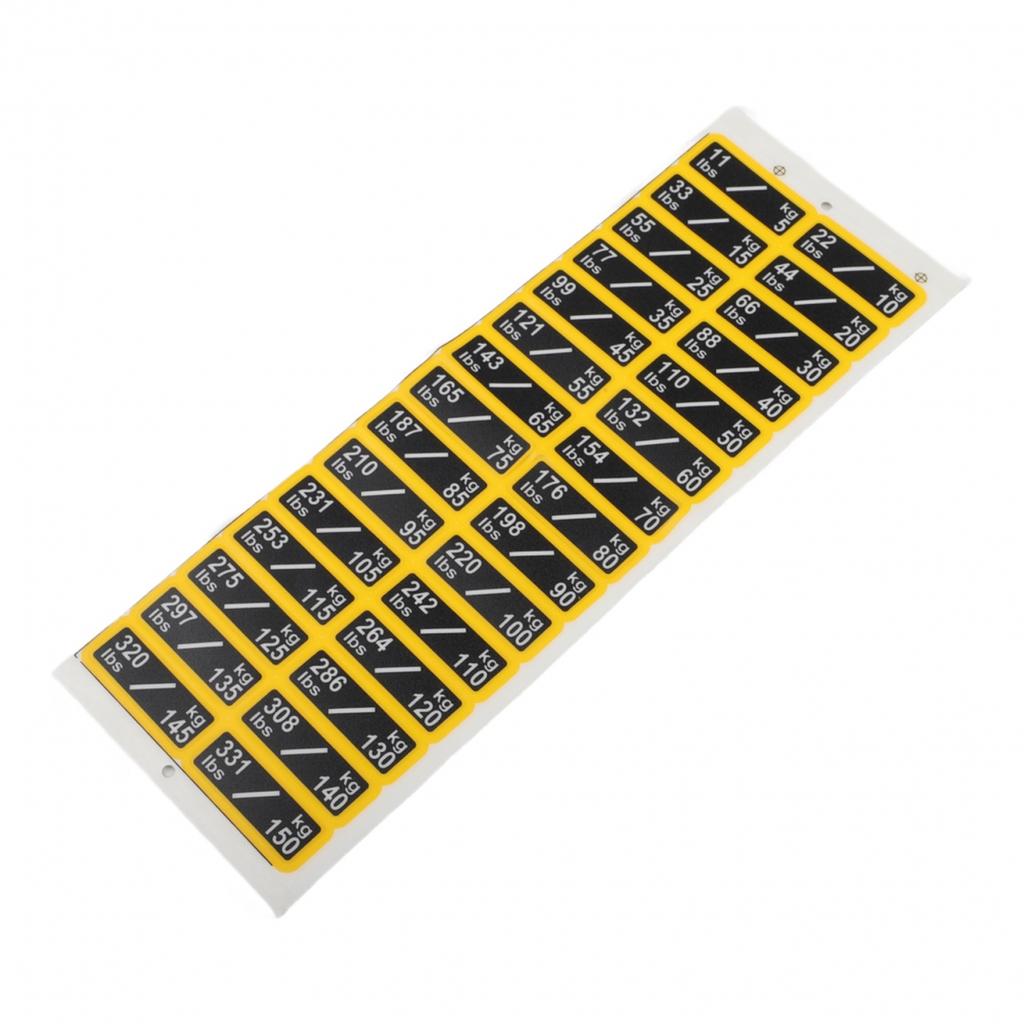 Fitness Equipment Weight Plate Stickers Clear Weight Identification Labels