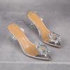 Fashion Luxury Women Pumps 2024 Transparent High Heels Sexy Pointed Toe Slip-on Wedding Party Brand Fashion Shoes For Lady PVC