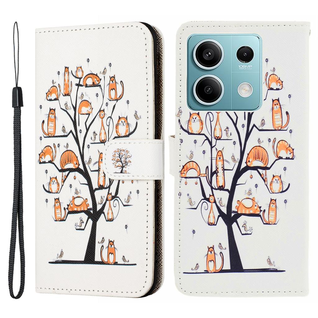 For Xiaomi Redmi Note 13 4G Phone Case Leather 3D Pattern Magnetic Folio Cover