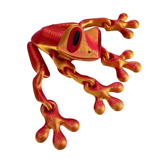 3D Printed Frog Refrigerator Magnet Movable Joints Frog Fidget Toy Articulated Animal Model Figurine Fridge Magnetic Frog Decoration Ornament