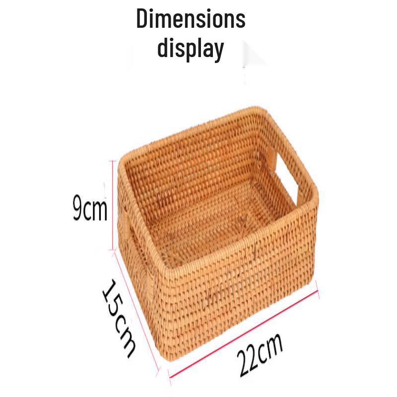 Hand-Woven Rattan Storage Basket