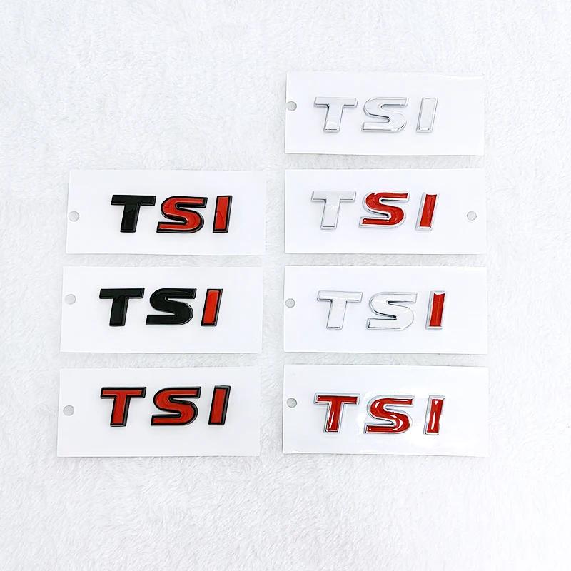 YKPSC1 3D ABS Chrome Black Logo TSI Emblem Letters Car Trunk Badge For VW Polo Jetta Golf 4 5 6 7 8 MK4 MK6 MK7 TSI Sticker Accessories