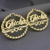 Crystal Name Earrings Nameplate Custom Hoop Earring for women Wedding Trendy jewelry