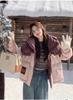 Splicing contrasting color puffs long short down jackets women's winter new lazy white duck down bread clothes