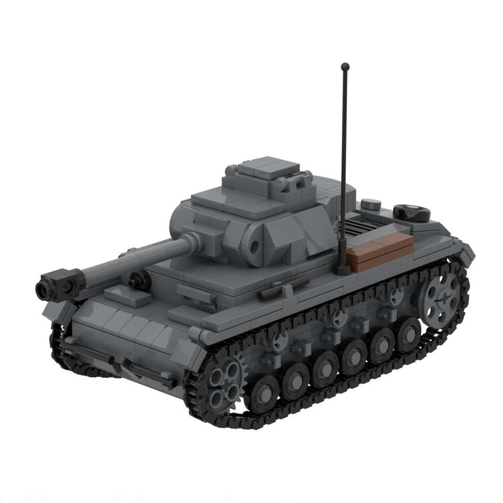 WW2 German Tank Panzer III Ausf E Building Block Set Military Weapons Toy Moc Bricks Army Model Gift