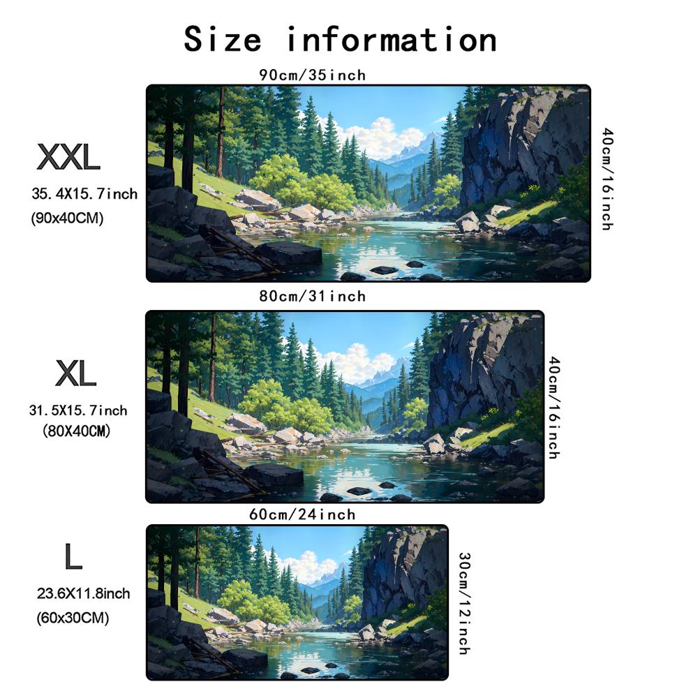 Anime Countryside Scenery Large Desk Mat Sky Cloud Mountain Road Xxl Mouse Pad NonSlip Stitched Edge Keyboard Gaming Mat