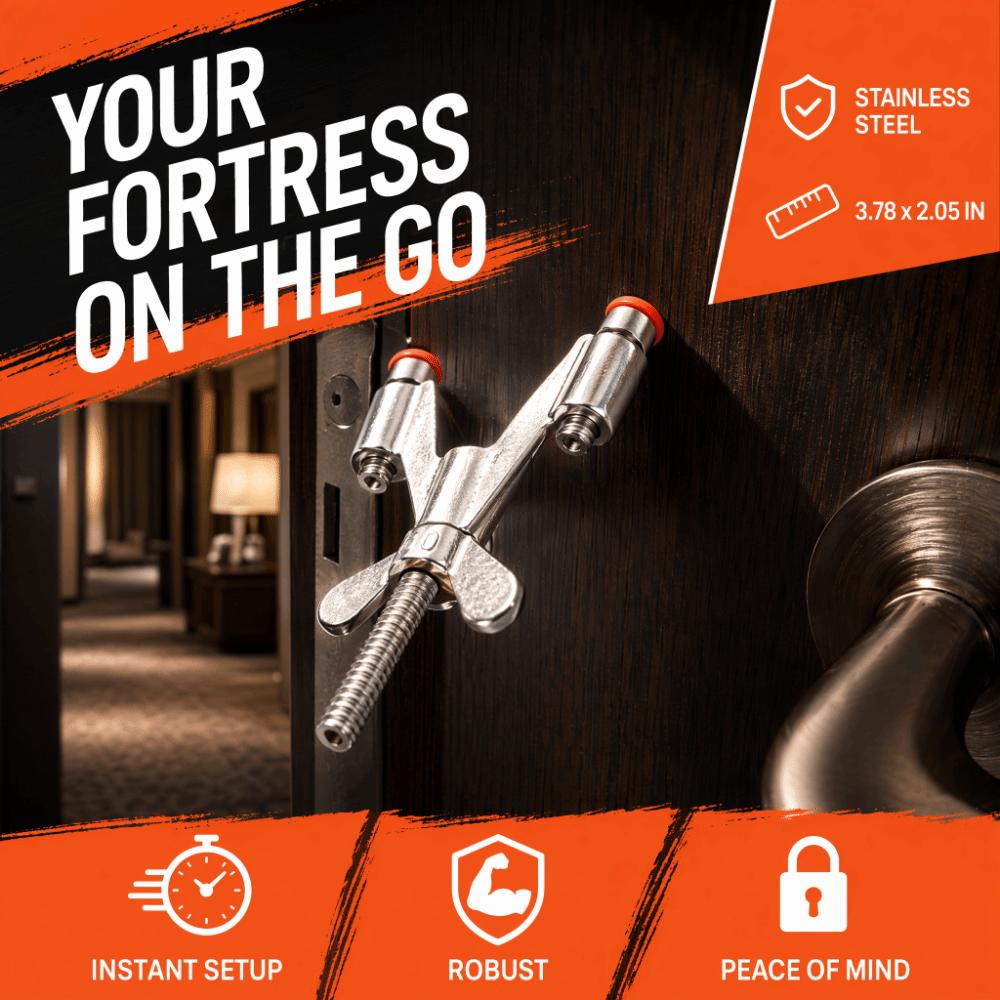 Smooth Surface Portable Door Lock Stainless Steel Anti-Theft Door Lock Travel Lock  Travel