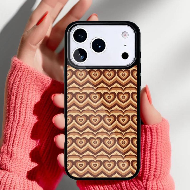 Latte Love Braunes Herz Ästhetische Handyhülle für iPhone 17 16 15 14 13 Pro Max Rückabdeckung für 12 11 Pro Hülle
