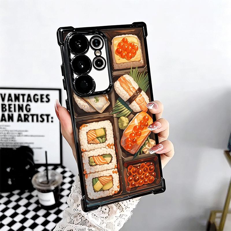 Delicious Sushi Bento Plating Phone Case For Samsung Galaxy S24 S25 FE S26 Edge S23 Ultra S22 S21 Plus S20 Anti-Fall Airabag Cov