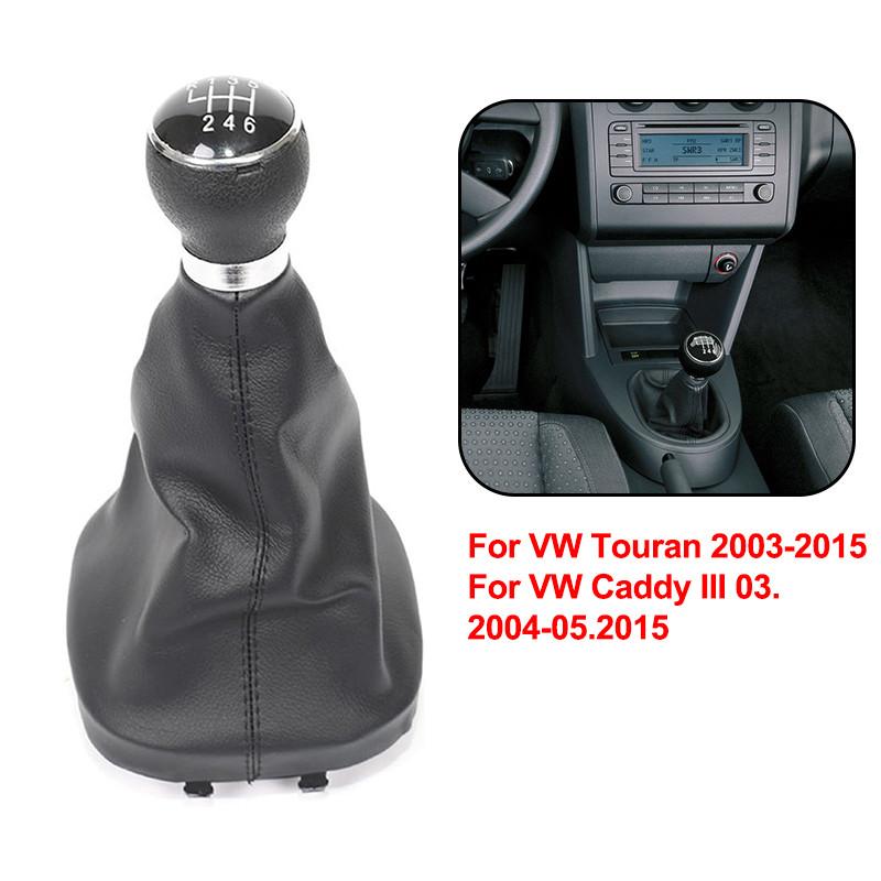6 Speed Manual Car Styling Gear Shift Knob Lever Gaiter Boot Cover for VW Touran 2003-2015/Caddy III 03.2004-05.2015
