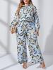 Large Size Women's Fashion Casual Printed Shirt & Two-Piece Set - Spring/Autumn Collection